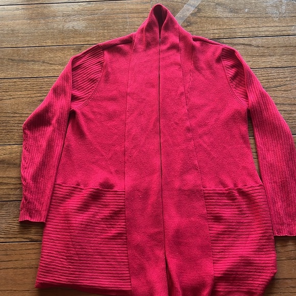 JM Collection Red Cardigan - Picture 3 of 9